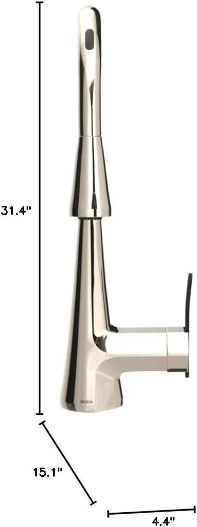Moen S7235E2NL Sinema Smart Faucet Touchless Pull-Down Sprayer Kitchen Faucet with Voice and Motion Control, Polished Nickel