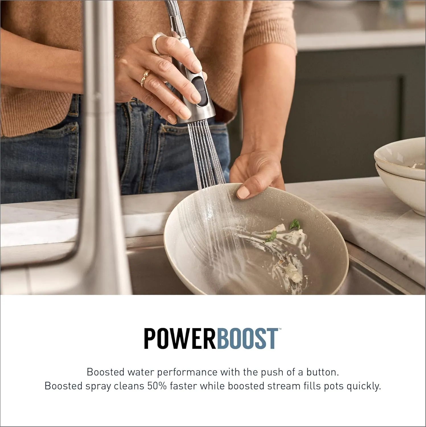 Moen S7235E2NL Sinema Smart Faucet Touchless Pull-Down Sprayer Kitchen Faucet with Voice and Motion Control, Polished Nickel
