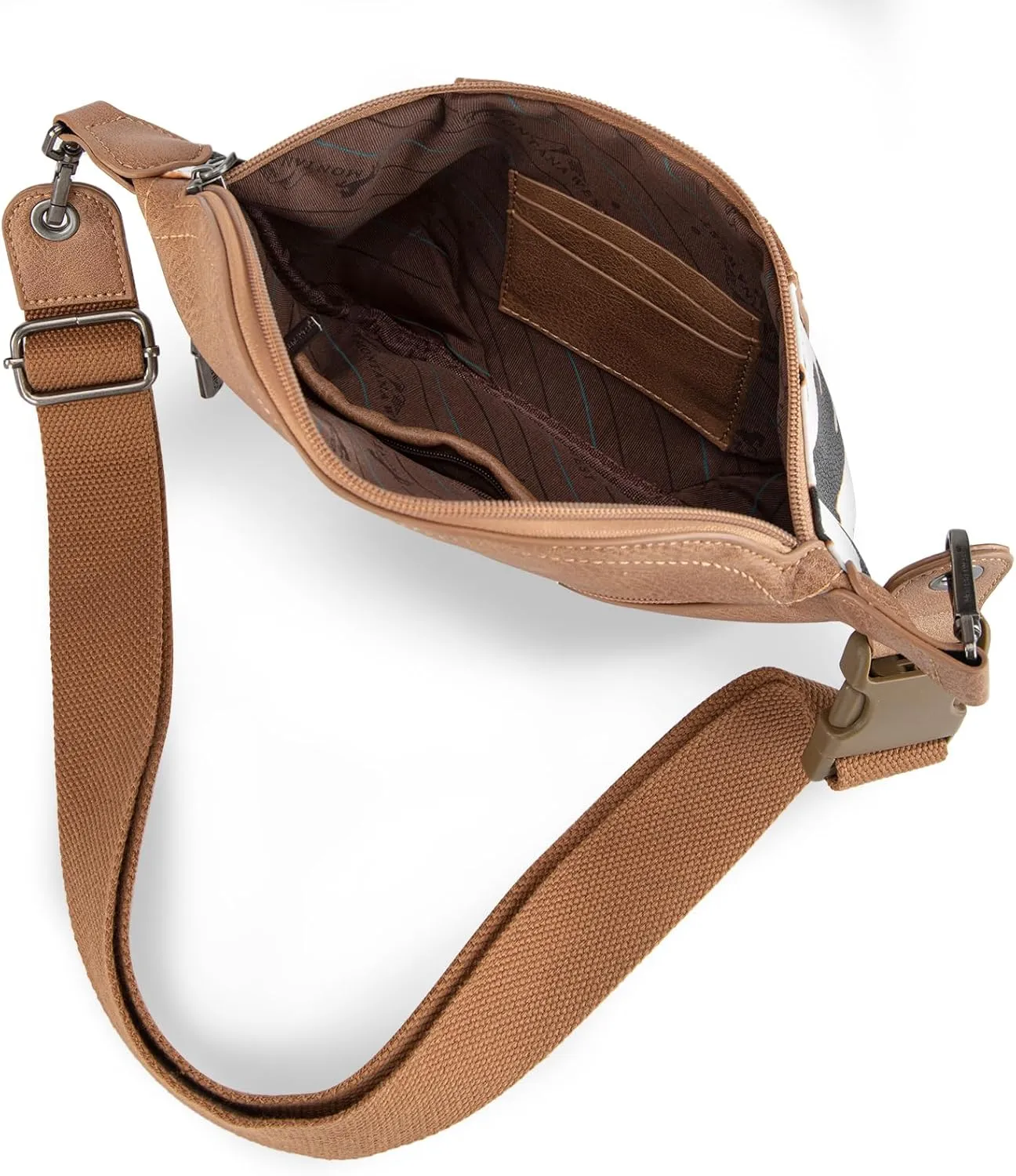 Montana West Western Cow Print Fanny Packs for Women Men Western Tooled Whipstitch Waist Belt Bag MW1318-194BR