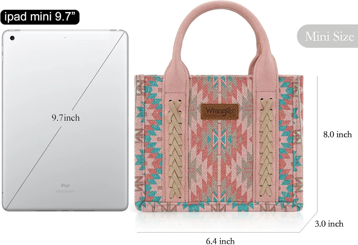 Montana West x Wrangler Mini Tote Bag for Women Boho Aztec Crossbody Purse Top Handle Handbags