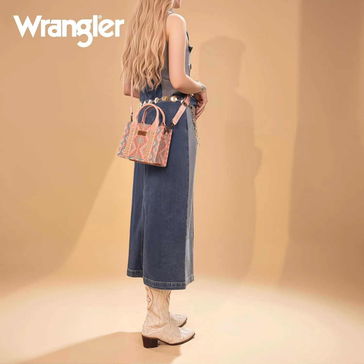 Montana West x Wrangler Mini Tote Bag for Women Boho Aztec Crossbody Purse Top Handle Handbags