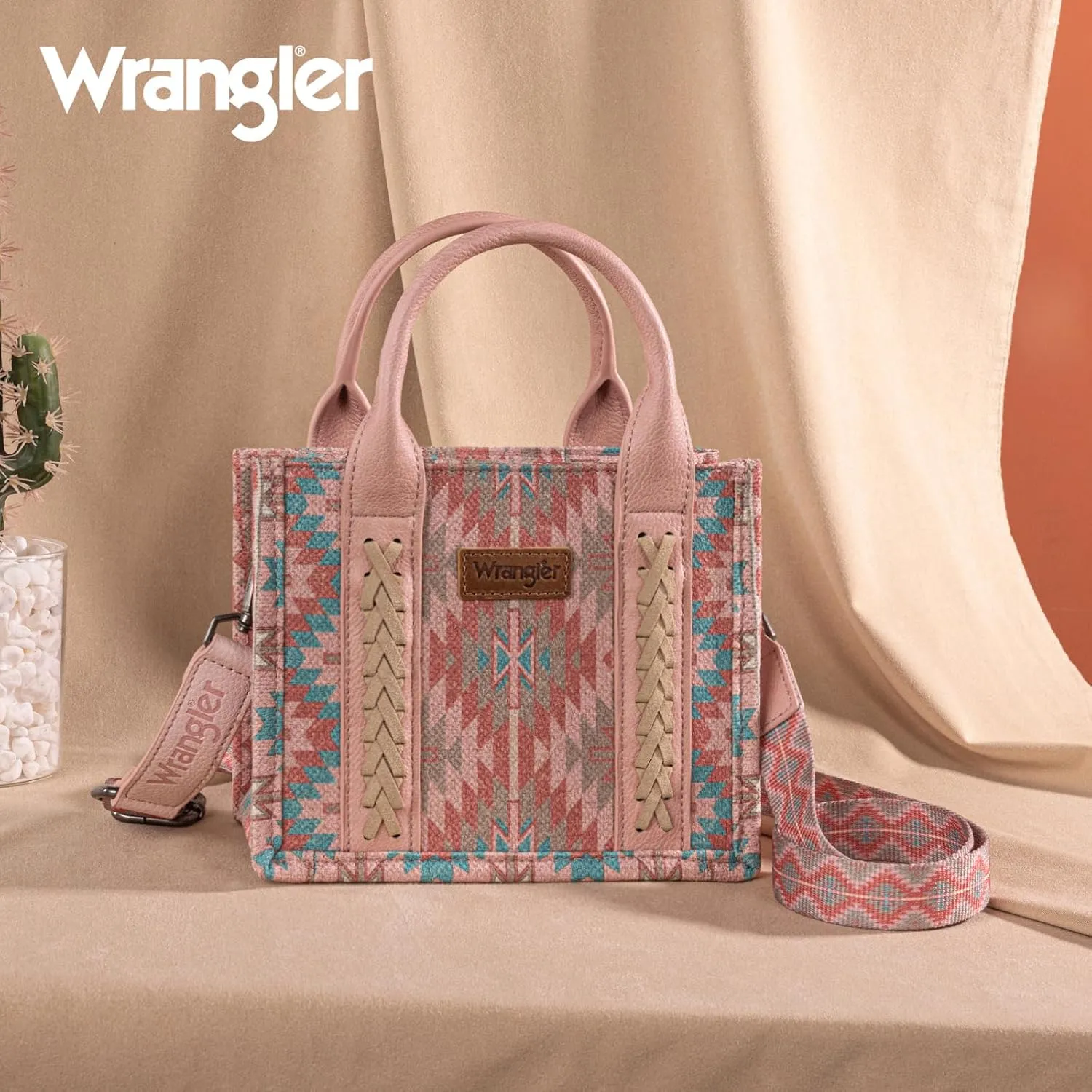 Montana West x Wrangler Mini Tote Bag for Women Boho Aztec Crossbody Purse Top Handle Handbags