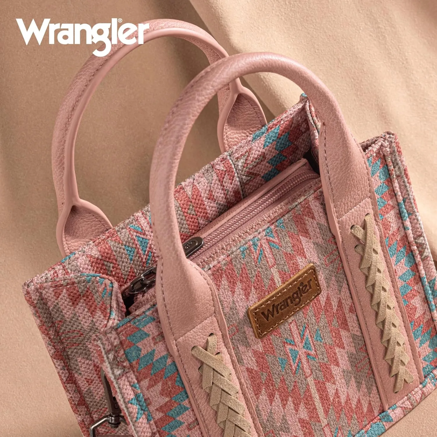 Montana West x Wrangler Mini Tote Bag for Women Boho Aztec Crossbody Purse Top Handle Handbags