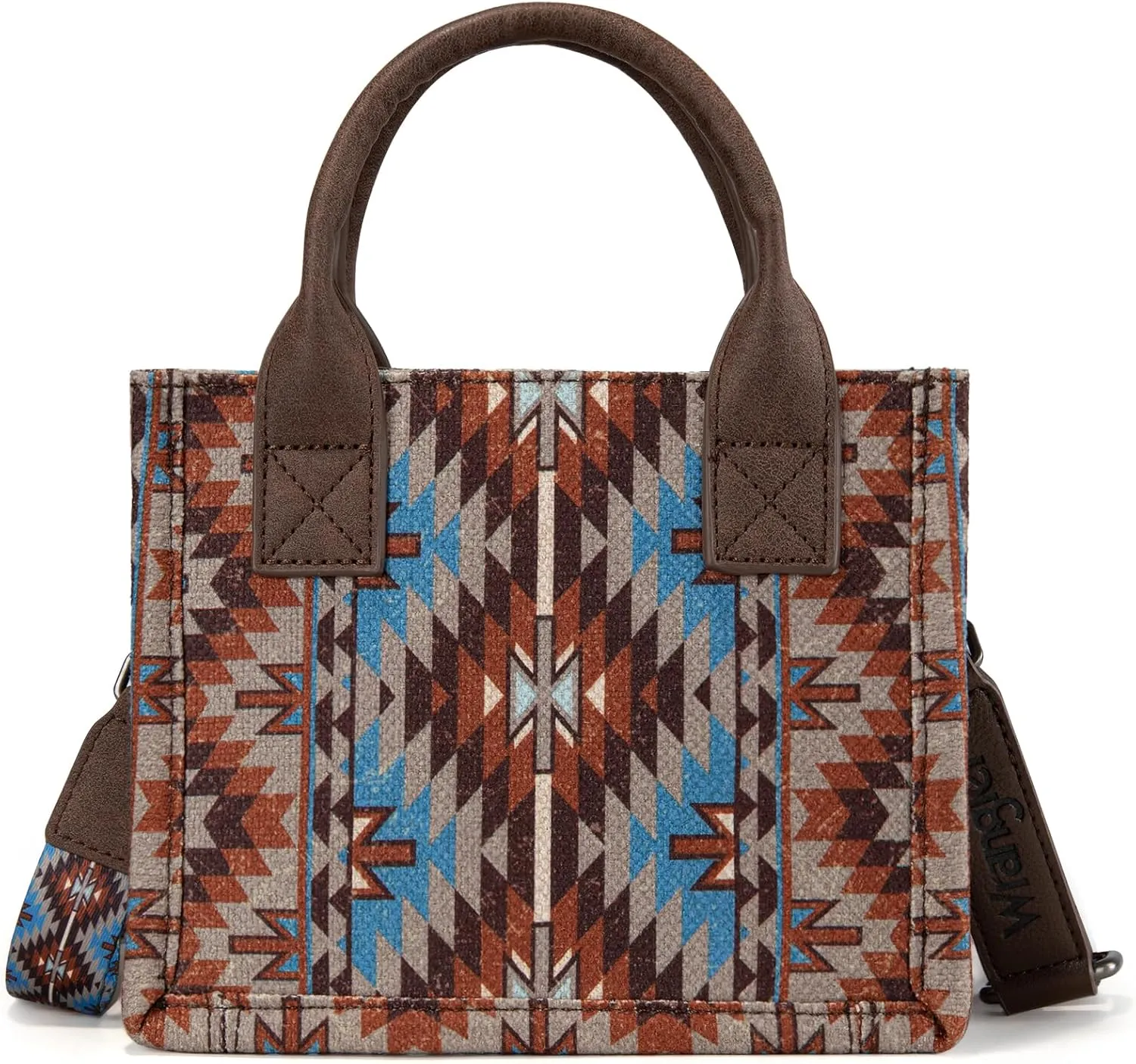 Montana West x Wrangler Mini Tote Bag for Women Boho Aztec Crossbody Purse Top Handle Handbags