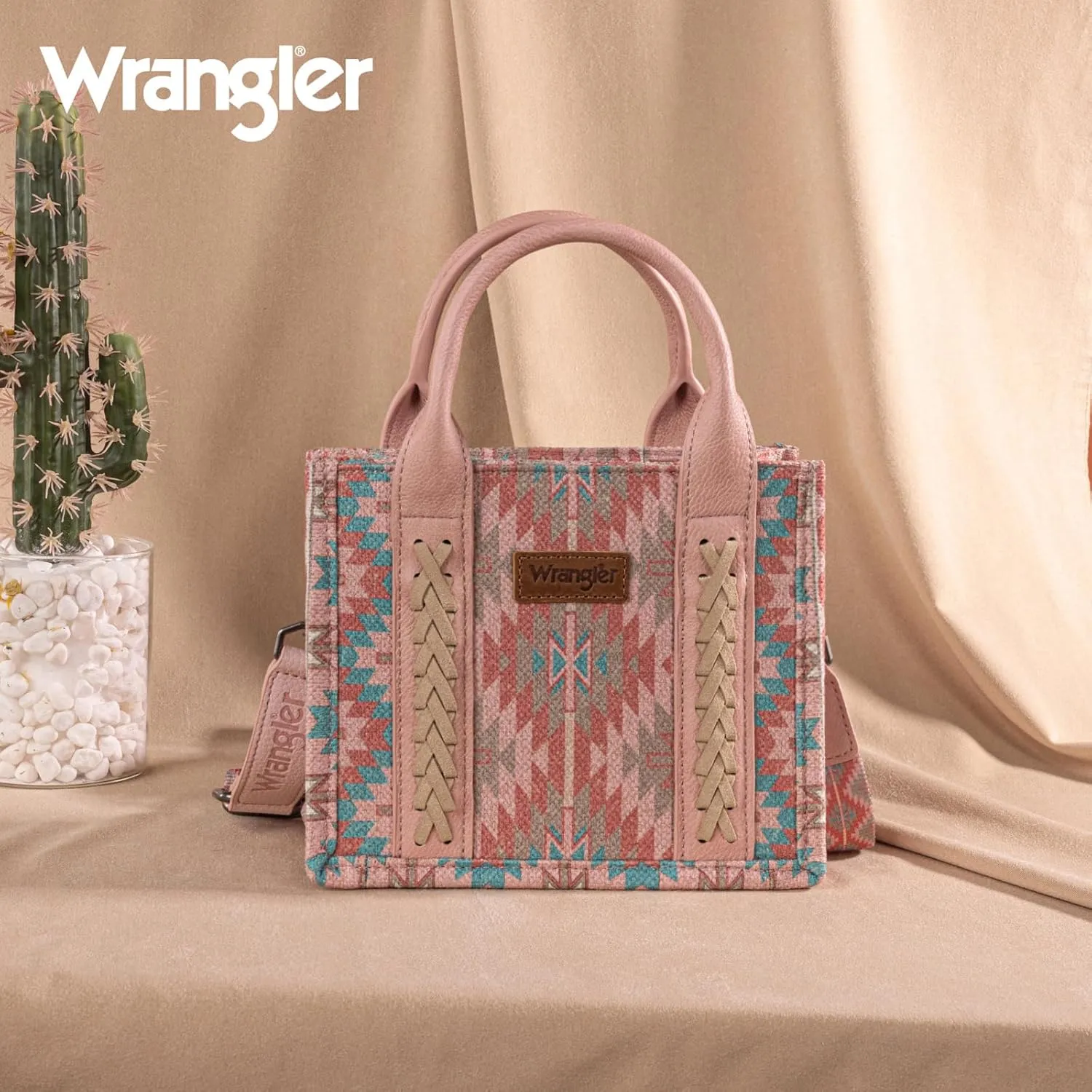 Montana West x Wrangler Mini Tote Bag for Women Boho Aztec Crossbody Purse Top Handle Handbags