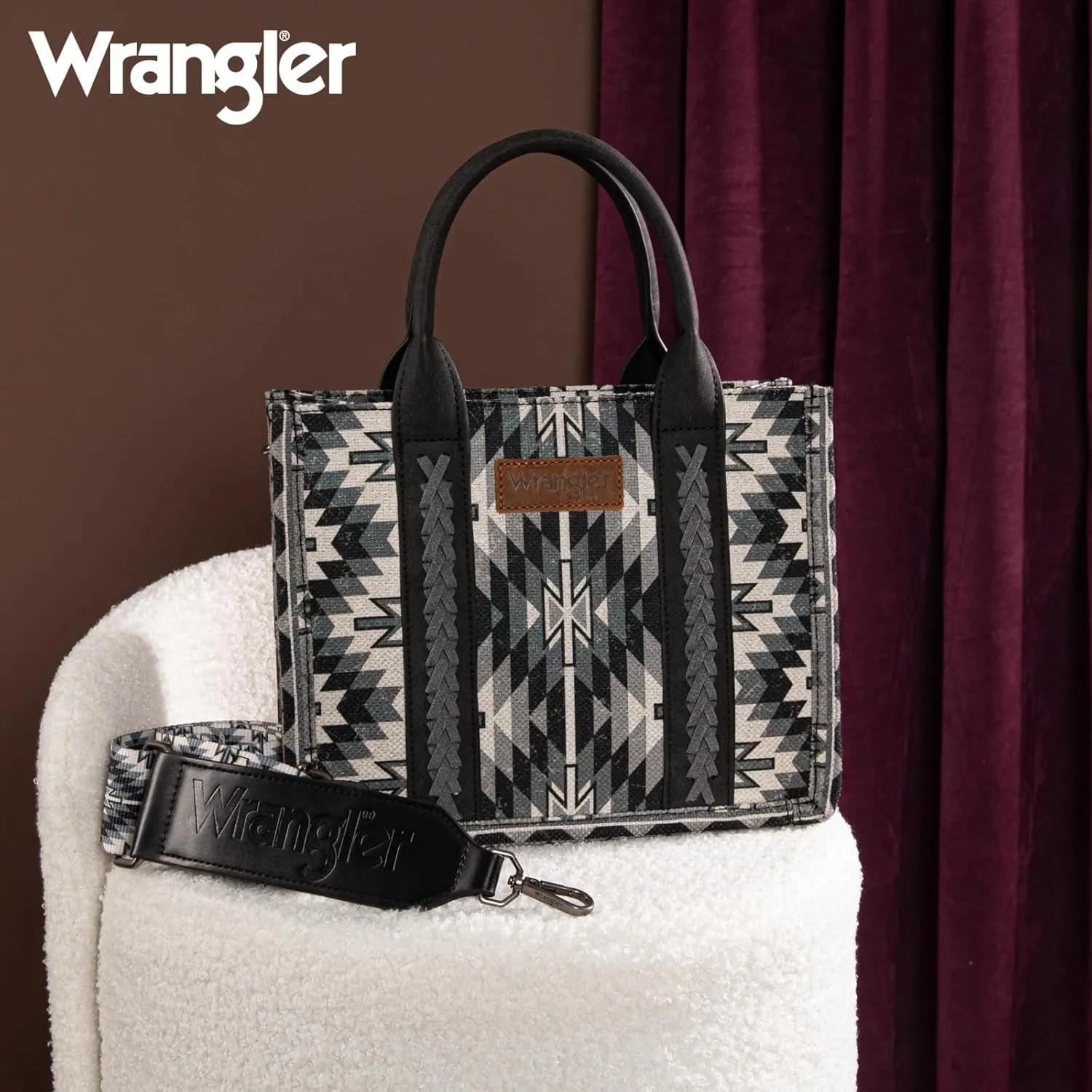 Montana West X Wrangler Tote Bag for Women Boho Aztec Shoulder Purse Top Handle Satchel Handbag