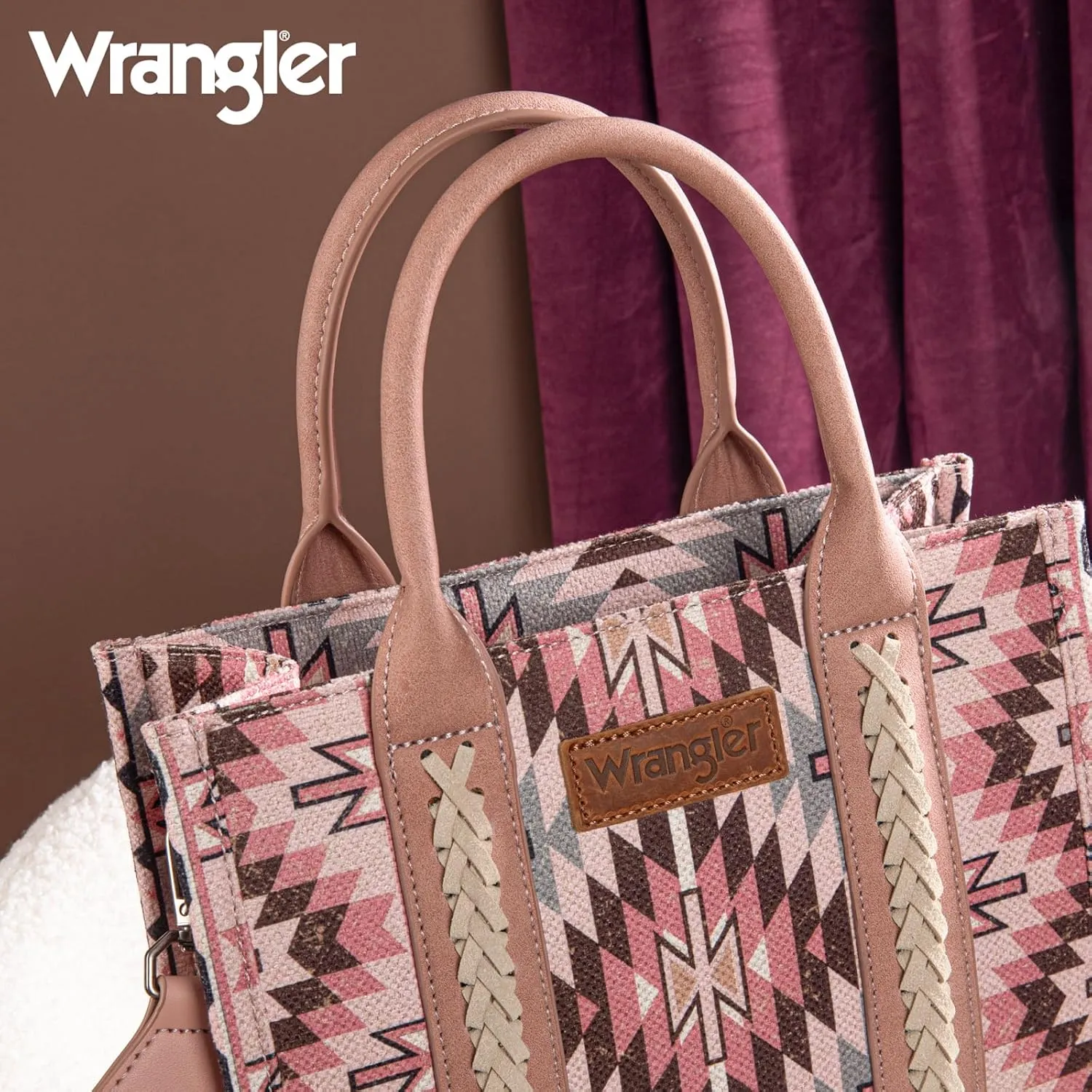 Montana West X Wrangler Tote Bag for Women Boho Aztec Shoulder Purse Top Handle Satchel Handbag