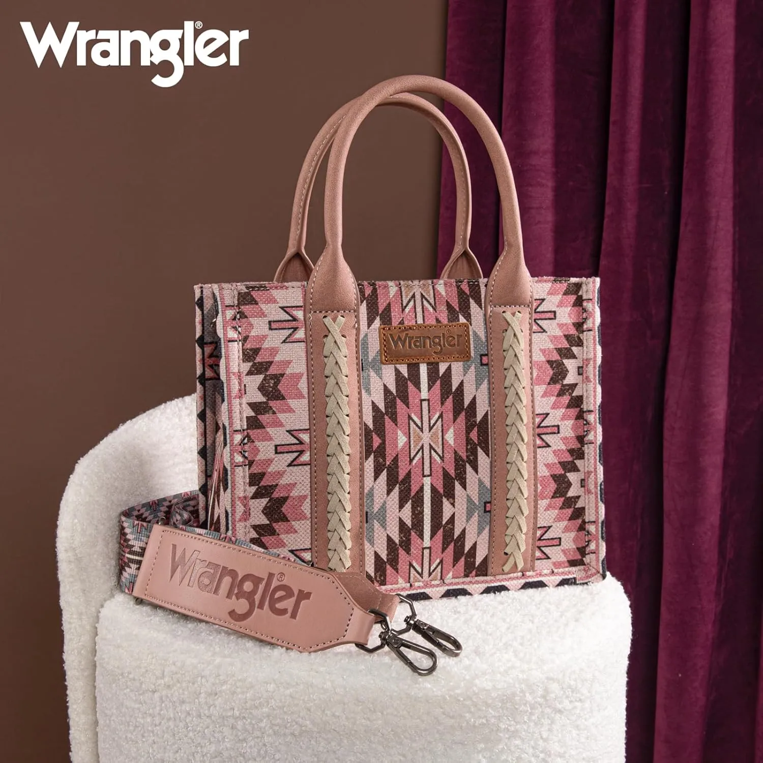 Montana West X Wrangler Tote Bag for Women Boho Aztec Shoulder Purse Top Handle Satchel Handbag