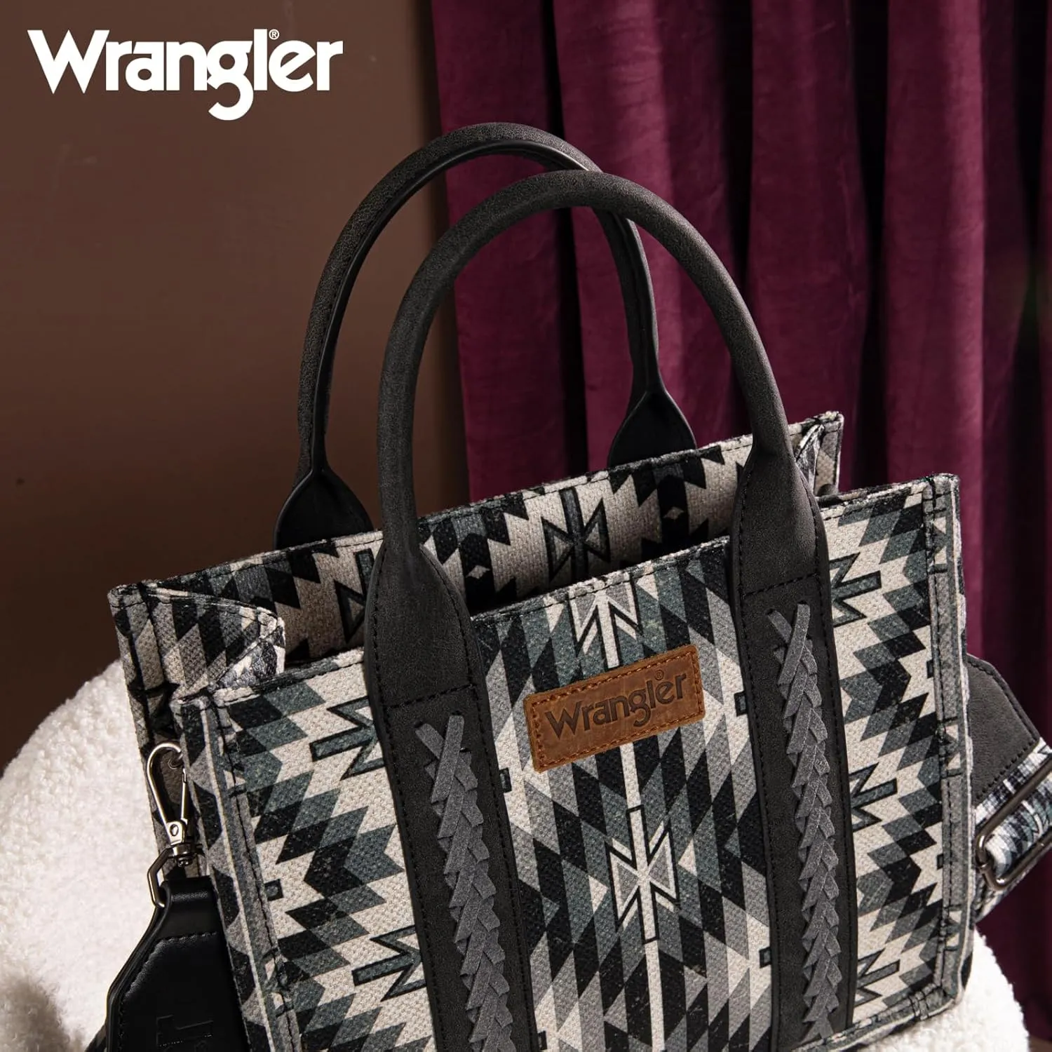 Montana West X Wrangler Tote Bag for Women Boho Aztec Shoulder Purse Top Handle Satchel Handbag