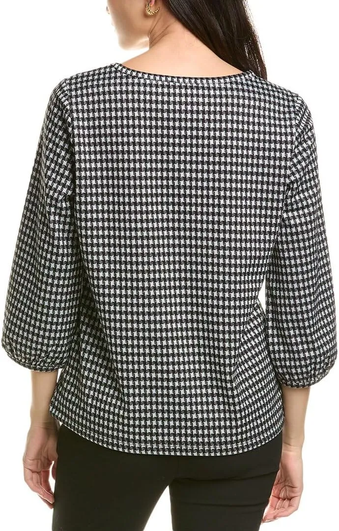 Moss Crepe Puff Sleeve Printed Top by Jones New York