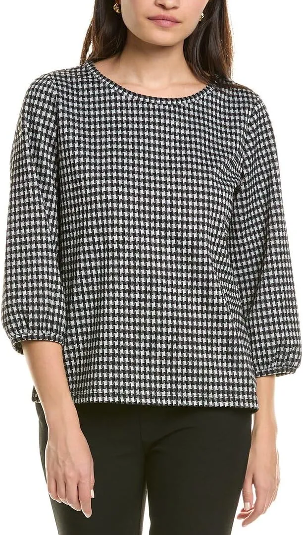 Moss Crepe Puff Sleeve Printed Top by Jones New York