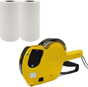 Motex MX-2316 New Version 2 Line 20 Digits Price Tag Gun and 10,000 White Blank Labels Kit