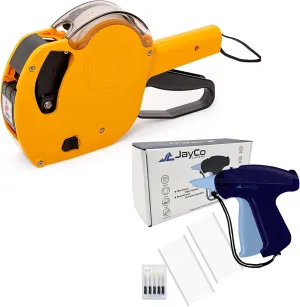 Motex MX-5500 New Version 1 Line 8 Digits Price Tag Gun and JayCo Tagging Gun with 5,000 2 Inch Barbs and 6 Steel Needles Kit