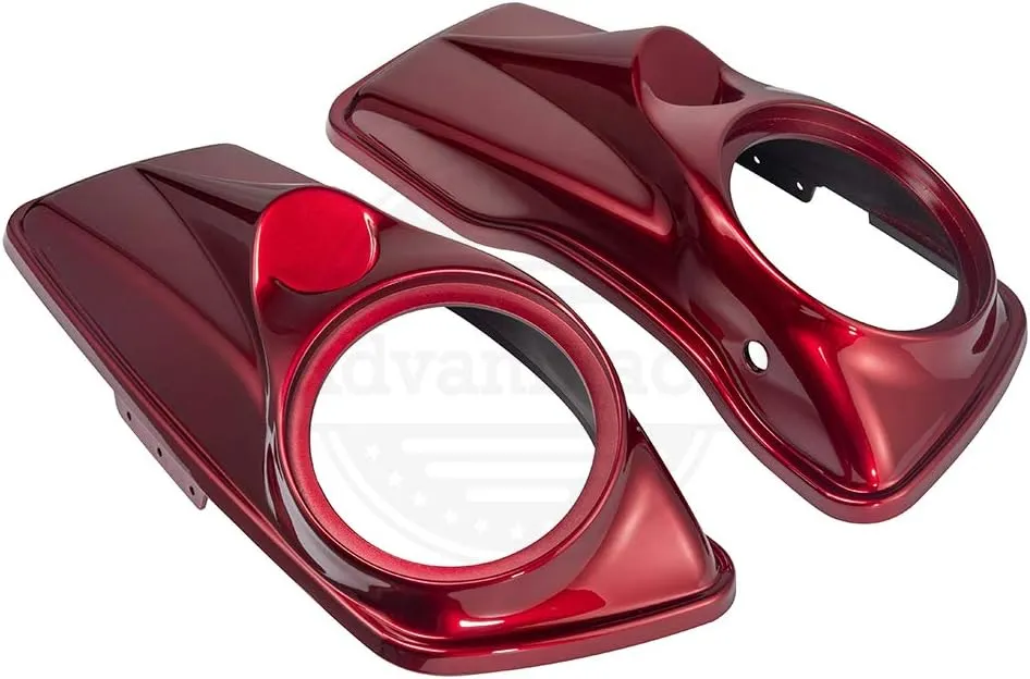 Moto Onfire Velocity Red Sunglo 8 inch Saddlebag Speaker Lids Fit for HarleyTouring FLH 2014-2023 Hard Saddle Bags