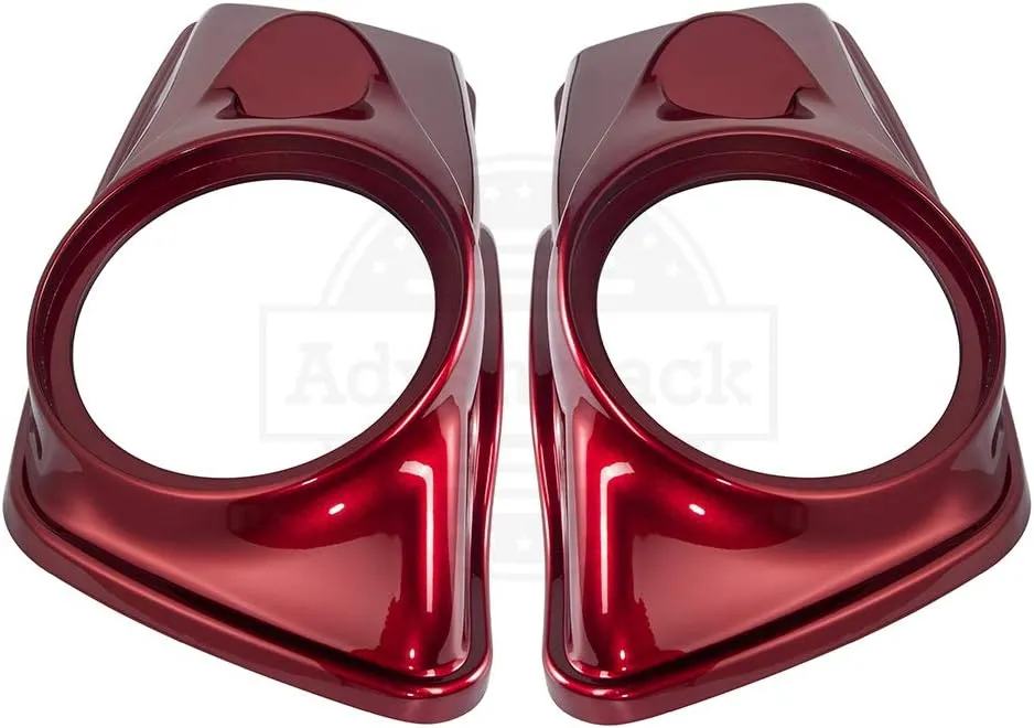 Moto Onfire Velocity Red Sunglo 8 inch Saddlebag Speaker Lids Fit for HarleyTouring FLH 2014-2023 Hard Saddle Bags