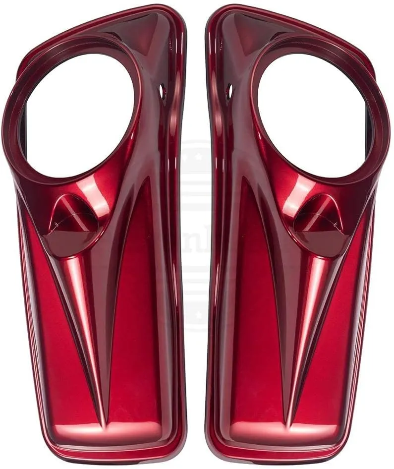 Moto Onfire Velocity Red Sunglo 8 inch Saddlebag Speaker Lids Fit for HarleyTouring FLH 2014-2023 Hard Saddle Bags