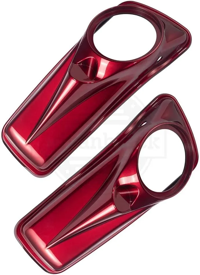 Moto Onfire Velocity Red Sunglo 8 inch Saddlebag Speaker Lids Fit for HarleyTouring FLH 2014-2023 Hard Saddle Bags