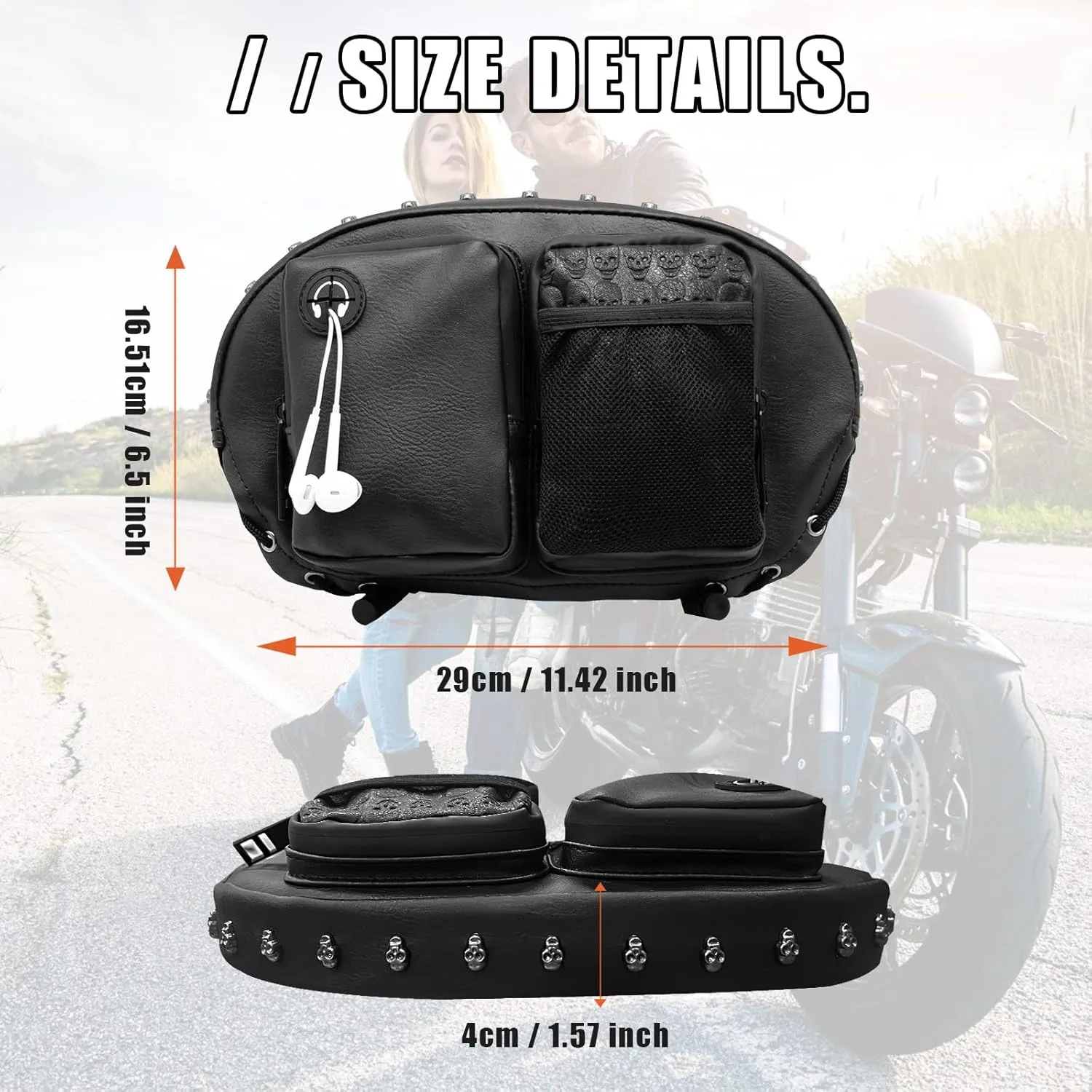 Motorcycle Backrest Bag, Sissy Bar Bags, Driver Backrest Tour Pack Organizer Kit, Rider Back Rest Seat Pocket Compatible with Harley Touring Street Glide CVO Road Glide Limited Tri Glide Softail Dyna