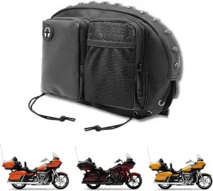 Motorcycle Backrest Bag, Sissy Bar Bags, Driver Backrest Tour Pack Organizer Kit, Rider Back Rest Seat Pocket Compatible with Harley Touring Street Glide CVO Road Glide Limited Tri Glide Softail Dyna