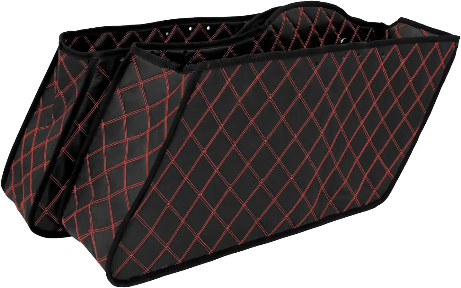 Motorcycle Drop-in Saddlebag Carpet Liners Fits for Harley Touring Models Road King Road Glide Road King Electra Street Ultra Glide Classic 1993-2013 (Red Thread)