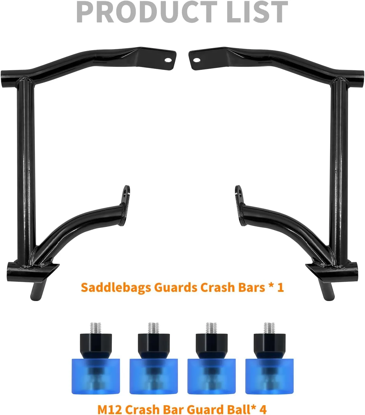 Motorcycle Saddle Bag Guards Crash Bars Fit for Harley Touring Electra Glide FLHT Street Glide FLHX Road Glide FLTRX Road King FLHR 2009-UP (Decorative Wheel Blue)