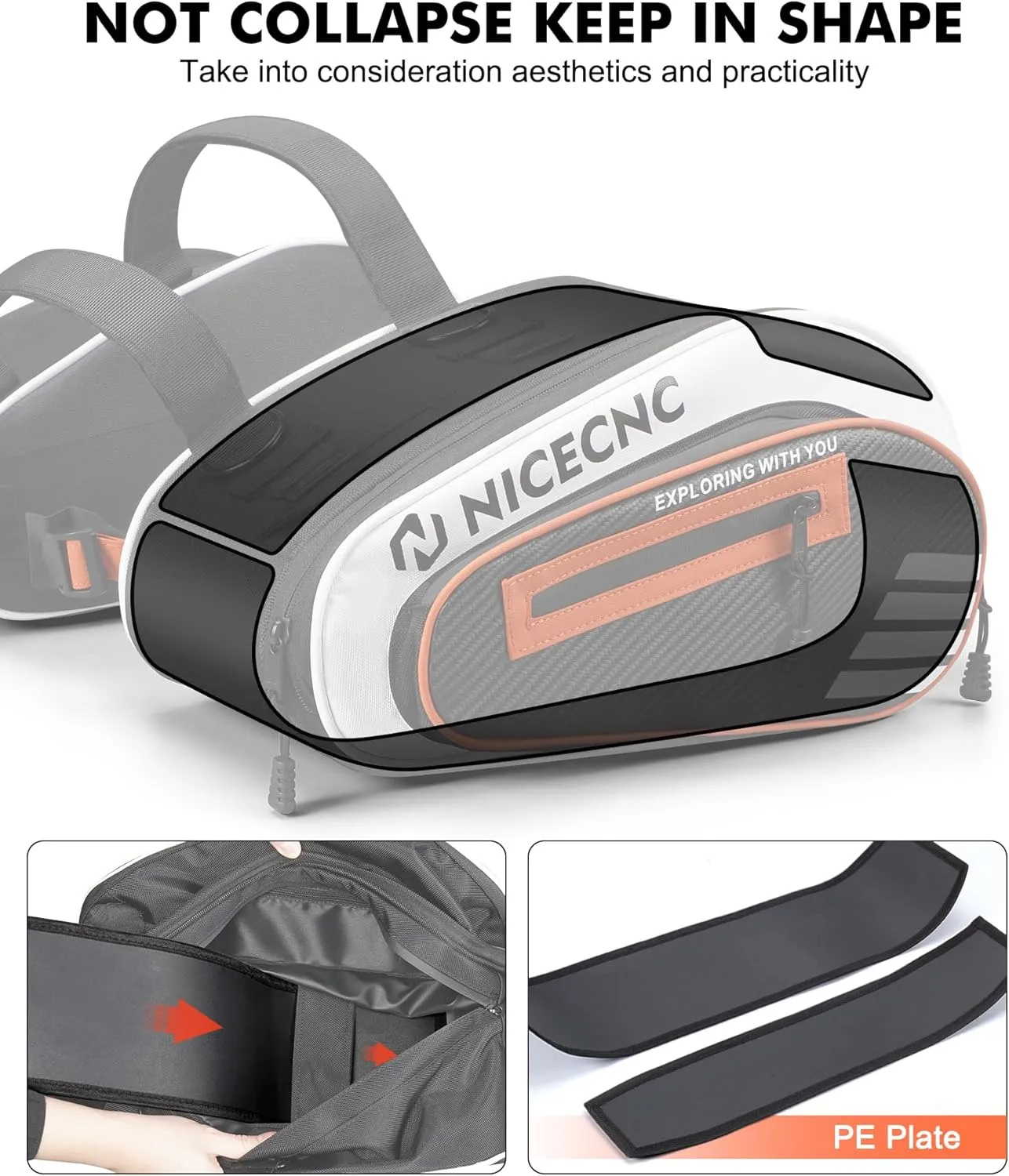 Motorcycle Saddlebags 36L Large Capacity Storage Saddle Bags Upgrade Waterproof Zipper with Rain Covers Motorbike Pannier Bag Dirt Bike Adventure Street Glide Dual Sport (Orange)