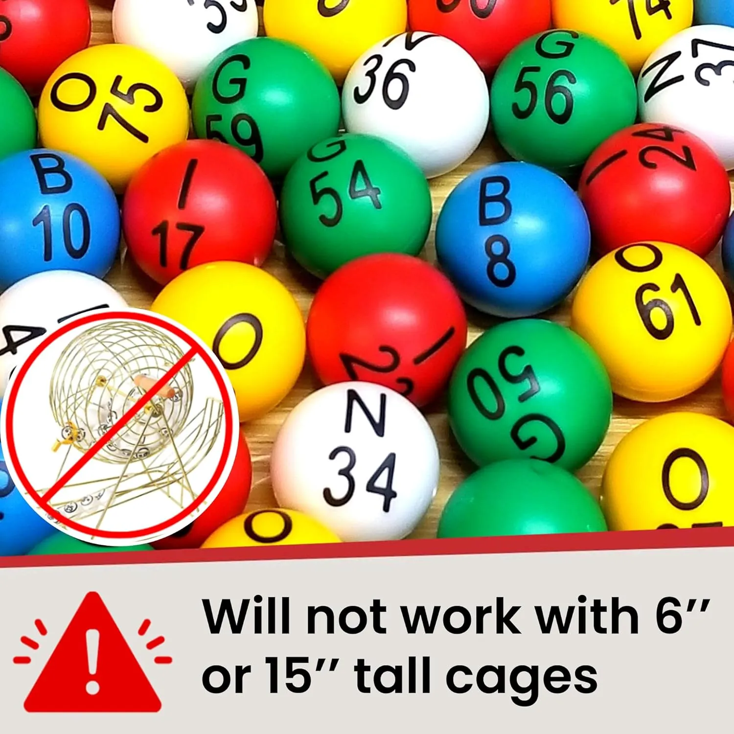 MR CHIPS Easy Read Bingo Balls 7/8 Inch Diameter (22 mm) with Fade and Scratch Resistant Large Numbers Letters That Will Never Rub Off - Compatible with 11 Inch Tall Bingo Cage