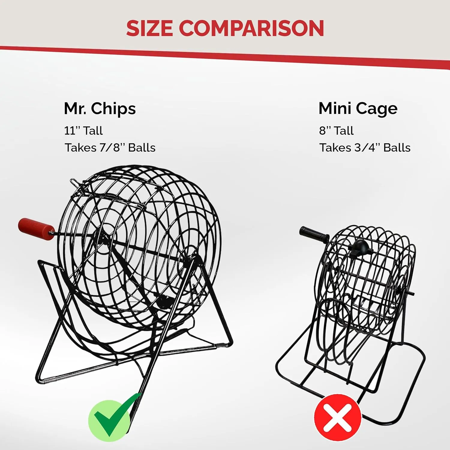 MR CHIPS Easy Read Bingo Balls 7/8 Inch Diameter (22 mm) with Fade and Scratch Resistant Large Numbers Letters That Will Never Rub Off - Compatible with 11 Inch Tall Bingo Cage