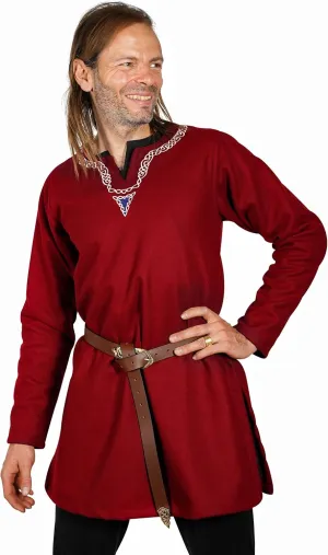 Mythrojan Embroidered Woolen Viking Tunic, Ideal for Vikings Warriors Rangers LARP SCA