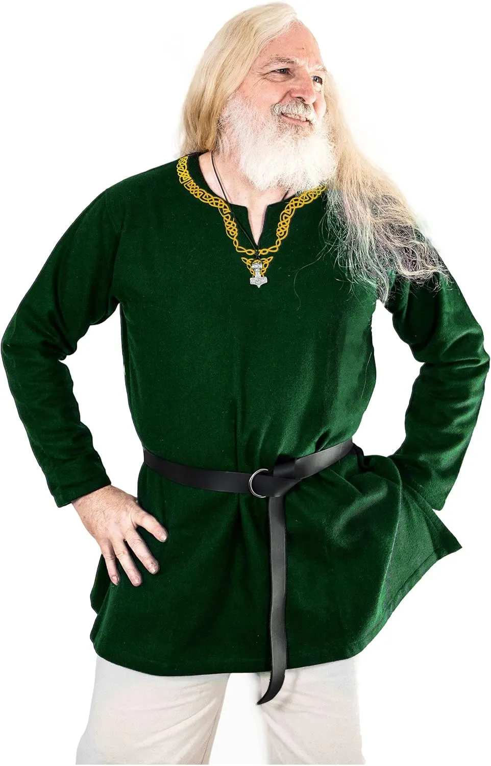 Mythrojan Embroidered Woolen Viking Tunic, Ideal for Vikings Warriors Rangers LARP SCA