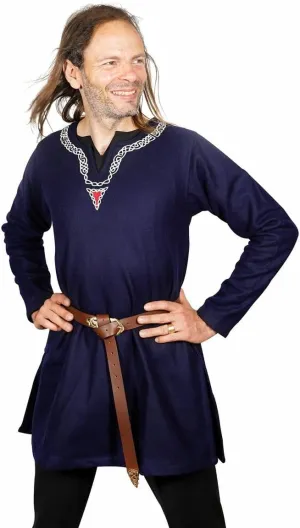 Mythrojan Embroidered Woolen Viking Tunic, Ideal for Vikings Warriors Rangers LARP SCA