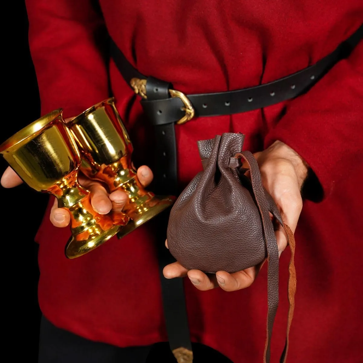 Mythrojan Leather Pouch Jewelry Bag Drawstring Christmas Gift Storage Bag Pouch for Wedding Party Favors