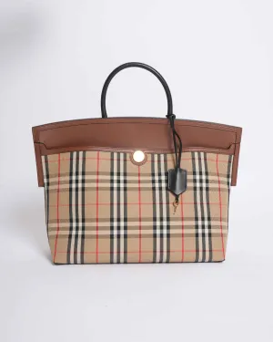 New  Burberry society top handle bag