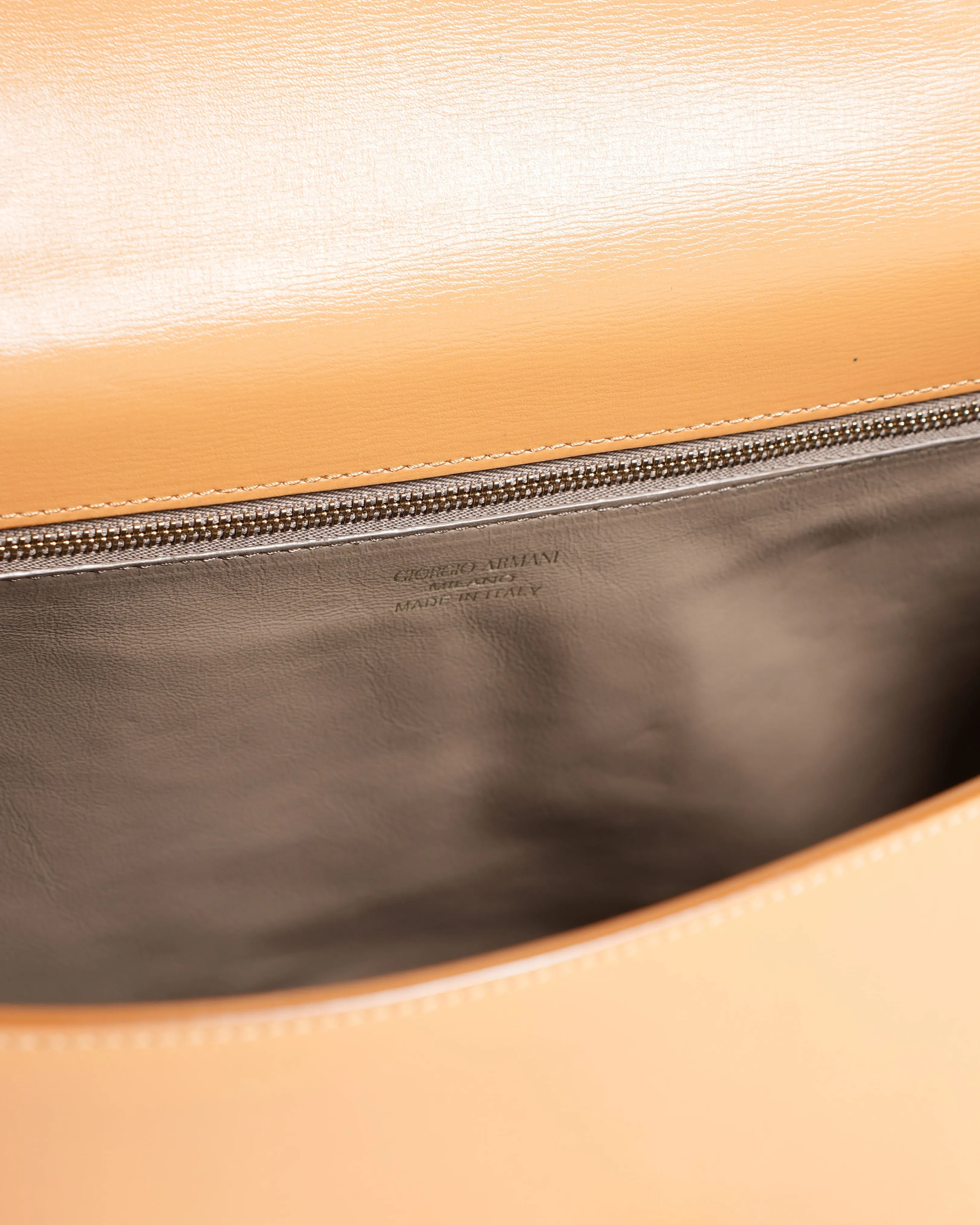 New Giorgio Armani Leather Top Handle Bag