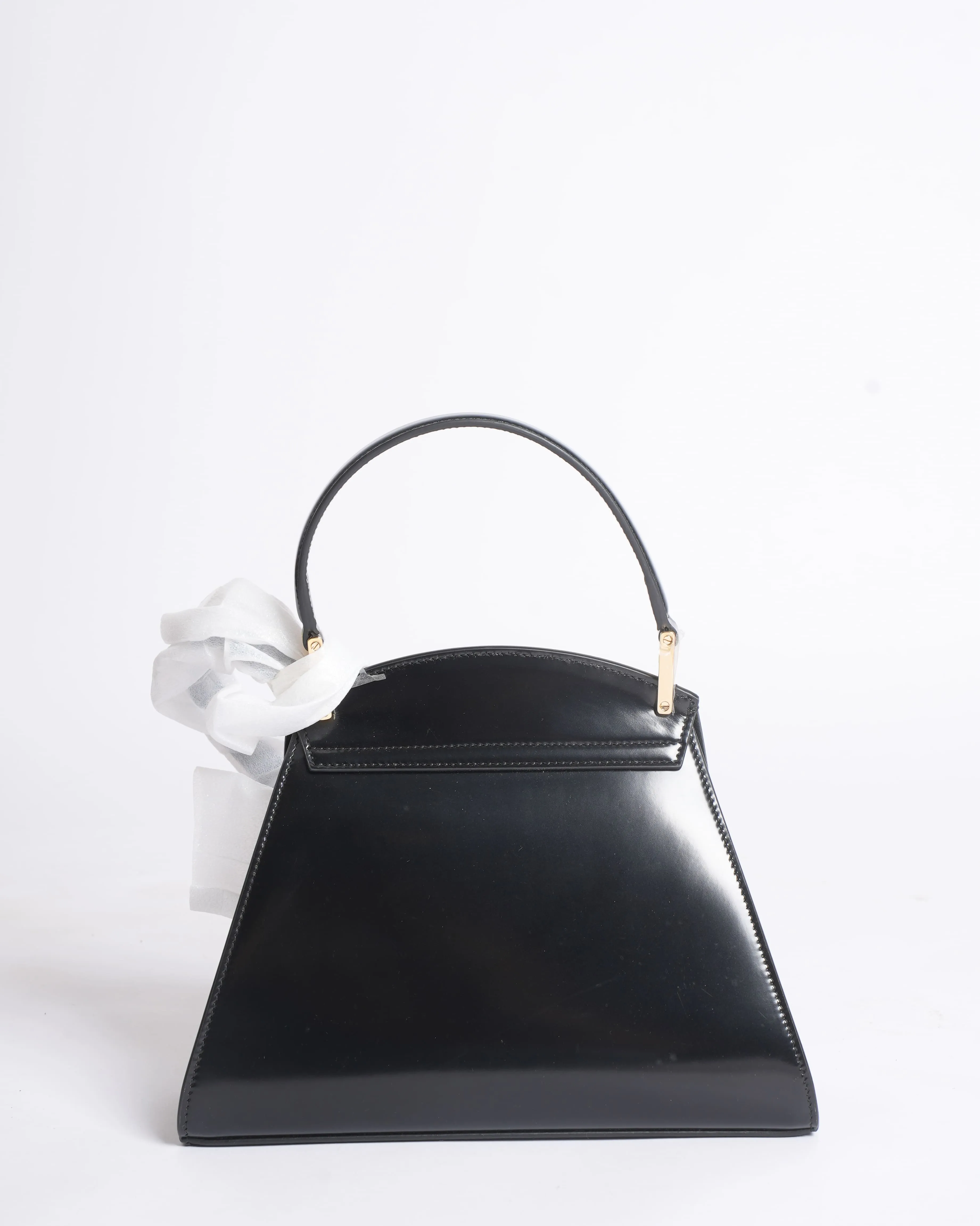 New Salvatore Ferragamo Geometric Small Top Handle Bag with Crossbody Strap