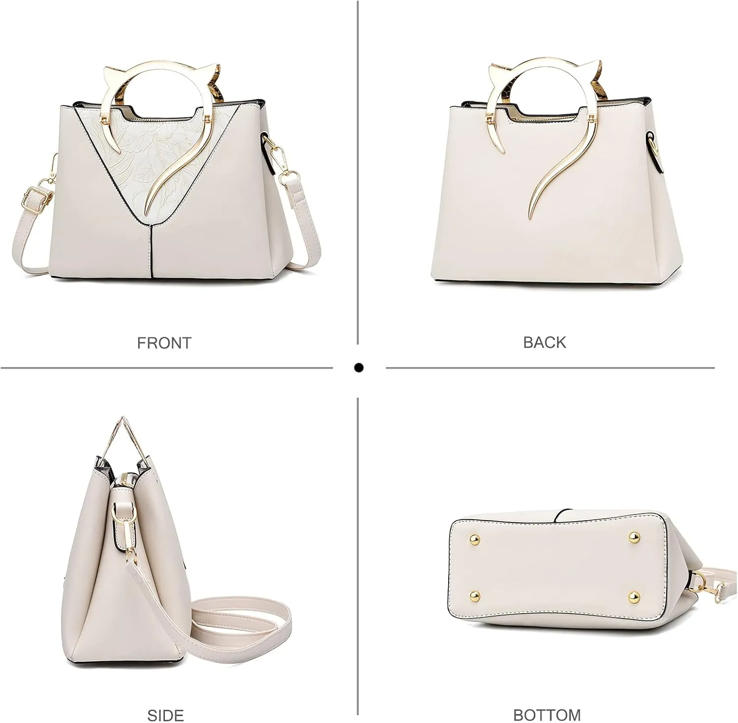 NICOLE & DORIS Fashion Handbags for Women Designer Cat Shape Handle Top-Handle Bags Crossbody Bag