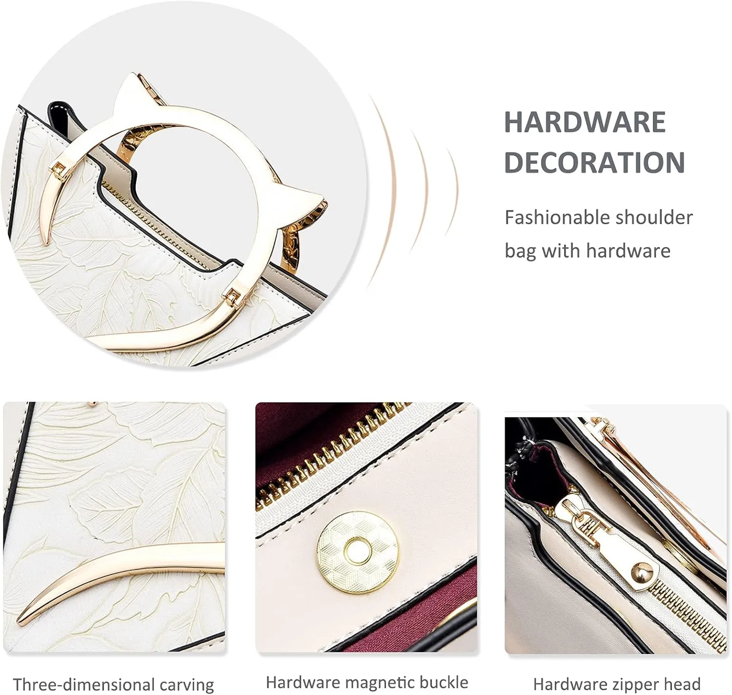 NICOLE & DORIS Fashion Handbags for Women Designer Cat Shape Handle Top-Handle Bags Crossbody Bag
