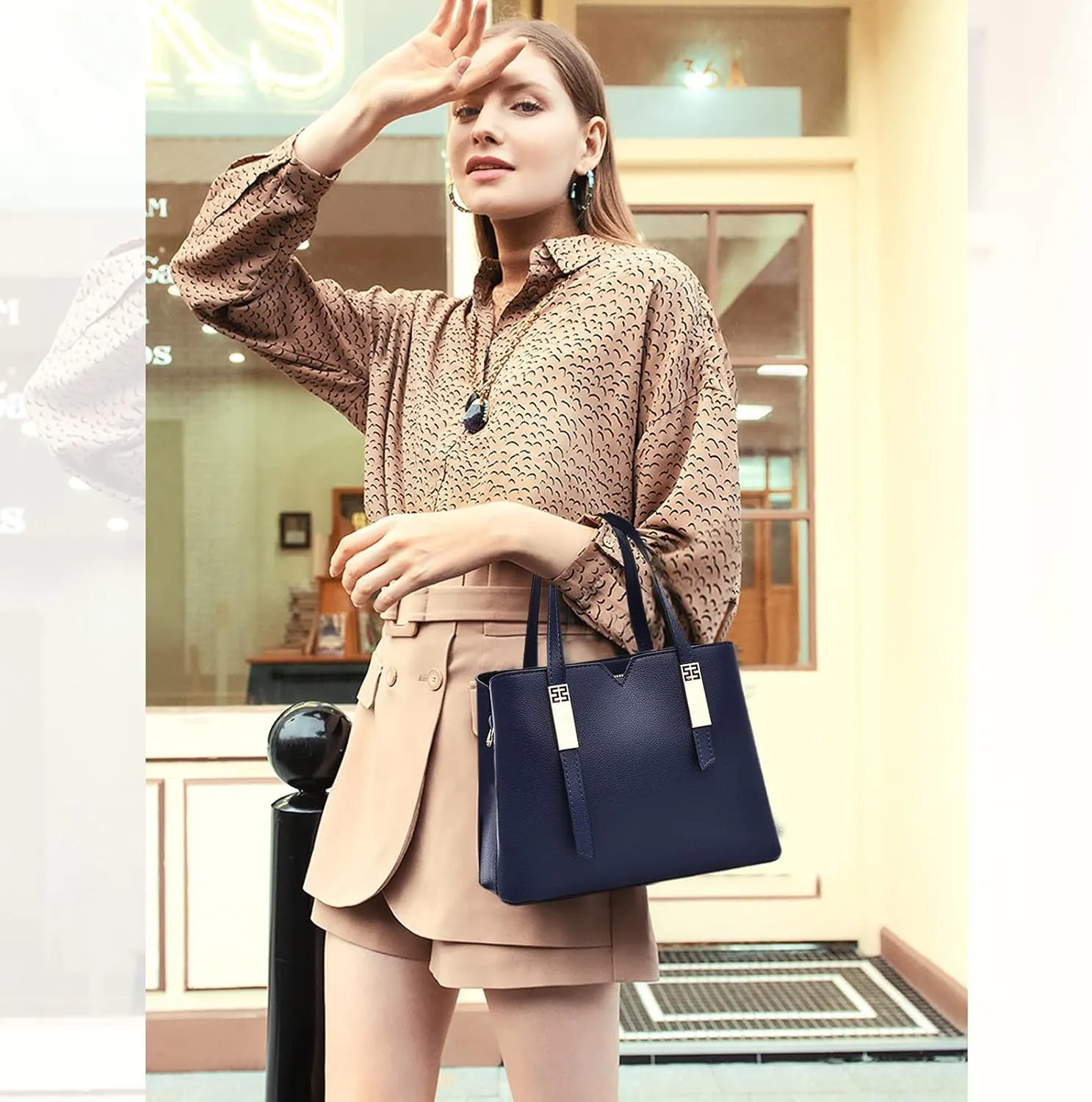 NICOLE & DORIS Handbags for Women Elegant Shoulder Bags Top Handle Bag Tote Ladies Crossbody Bags PU Leather Work Bag
