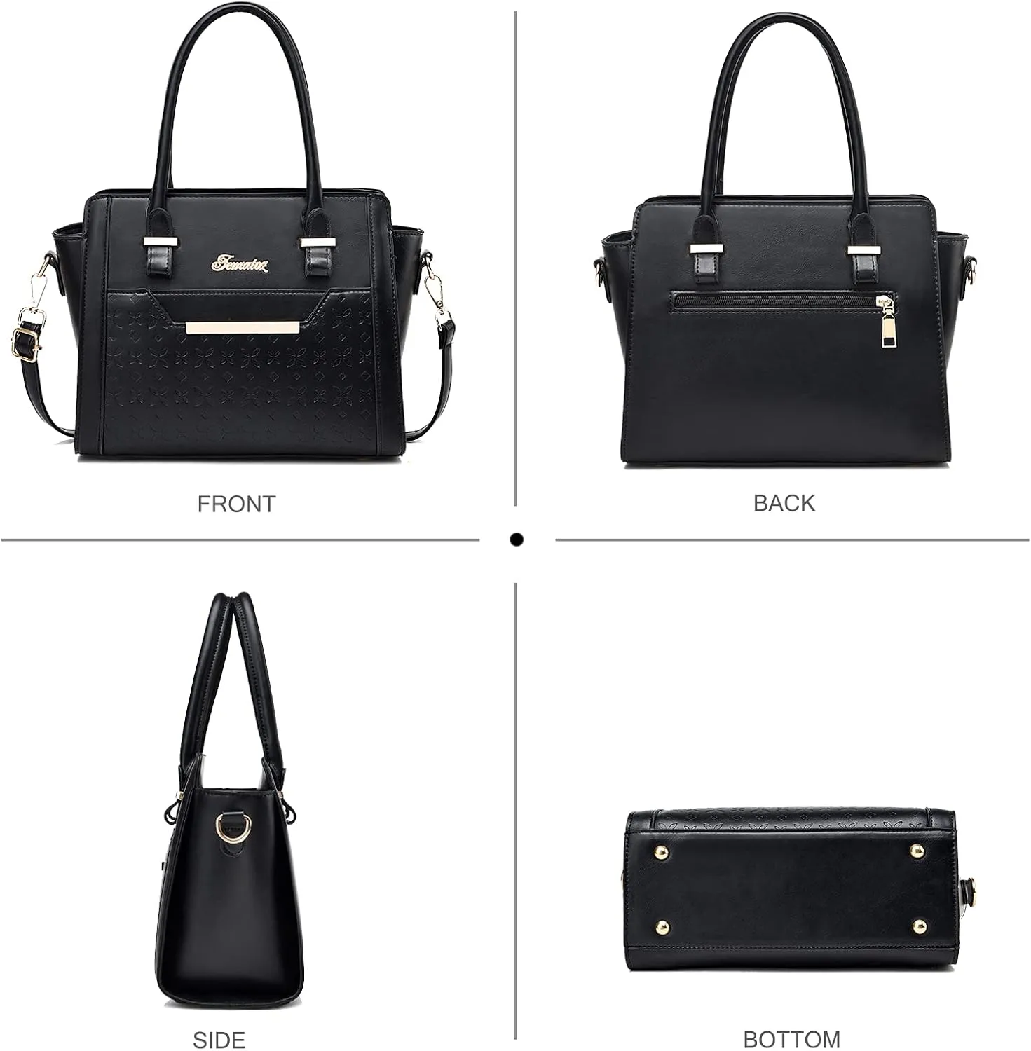 NICOLE & DORIS Handbags for Women Elegant Tote Bags Shoulder Bag 2 Pieces Set Purses Handbag PU Leather