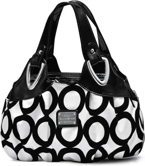 NICOLE & DORIS Ladies Fashion Handbags Elegant Top-handle Bags for Women Floral Shoulder Bags PU Leather