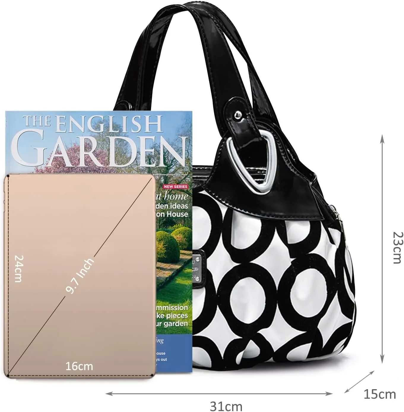 NICOLE & DORIS Ladies Fashion Handbags Elegant Top-handle Bags for Women Floral Shoulder Bags PU Leather