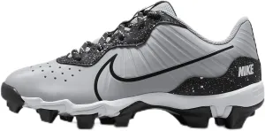 Nike Alpha Huarache 4 Keystone Little/Big Kids' Baseball Cleats (DJ6525-005, Wolf Grey/White/Dark Smoke Grey) Size 1.5