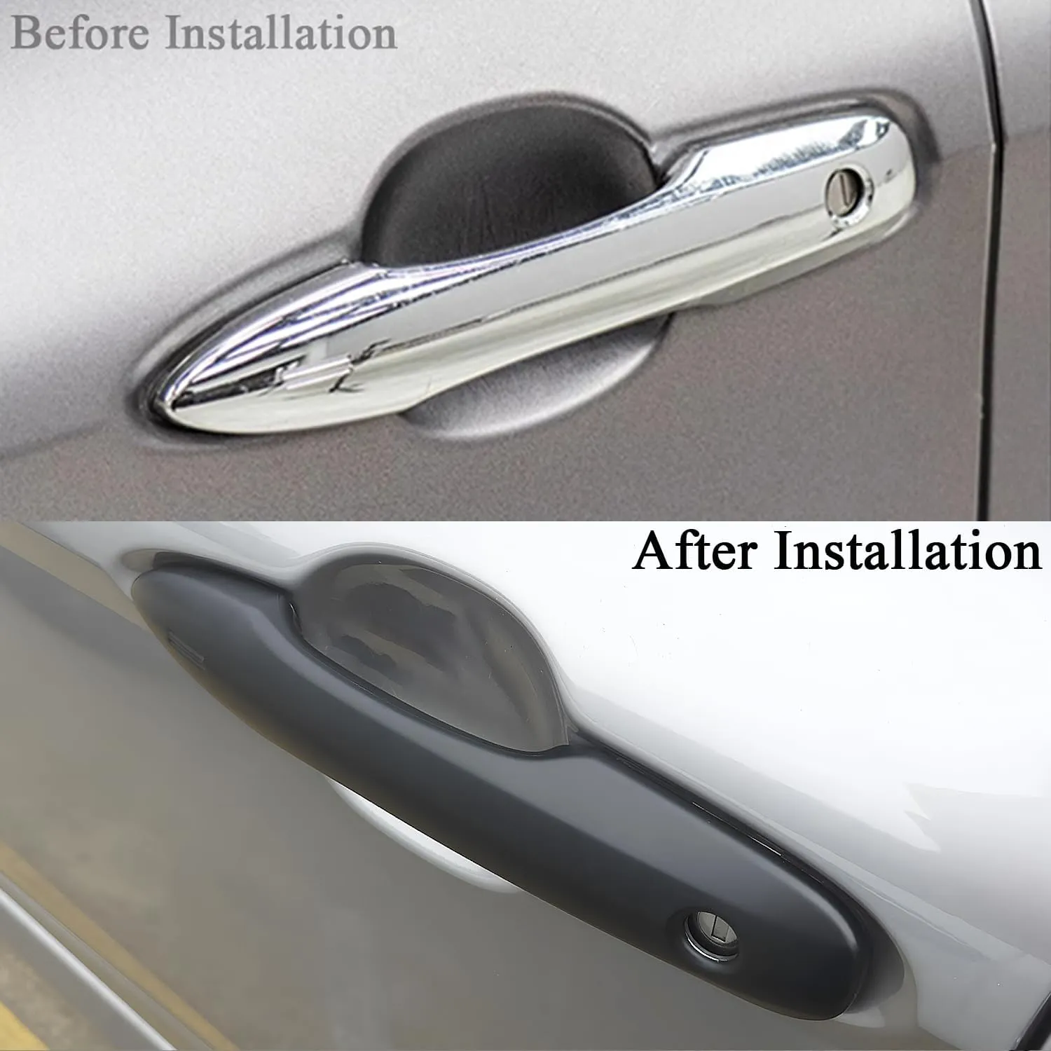 No Adhesive Snap-on Car Door Handle Cover Protector Compatible for Toyota 2018 2019 2020 2021 2022 2023 2024 2025 Camry 2019-2025 Corolla 2019-2022 Avalon 2016-2022 Prius 2020-2024 Venza Accessories