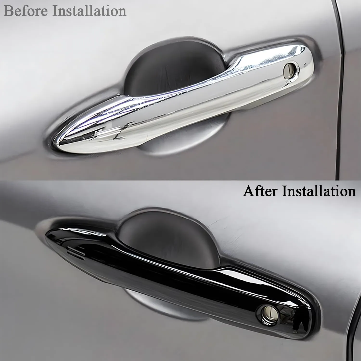 No Adhesive Snap-on Car Door Handle Cover Protector Compatible for Toyota 2018 2019 2020 2021 2022 2023 2024 2025 Camry 2019-2025 Corolla 2019-2022 Avalon 2016-2024 Prius 2020-2024 Venza Accessories