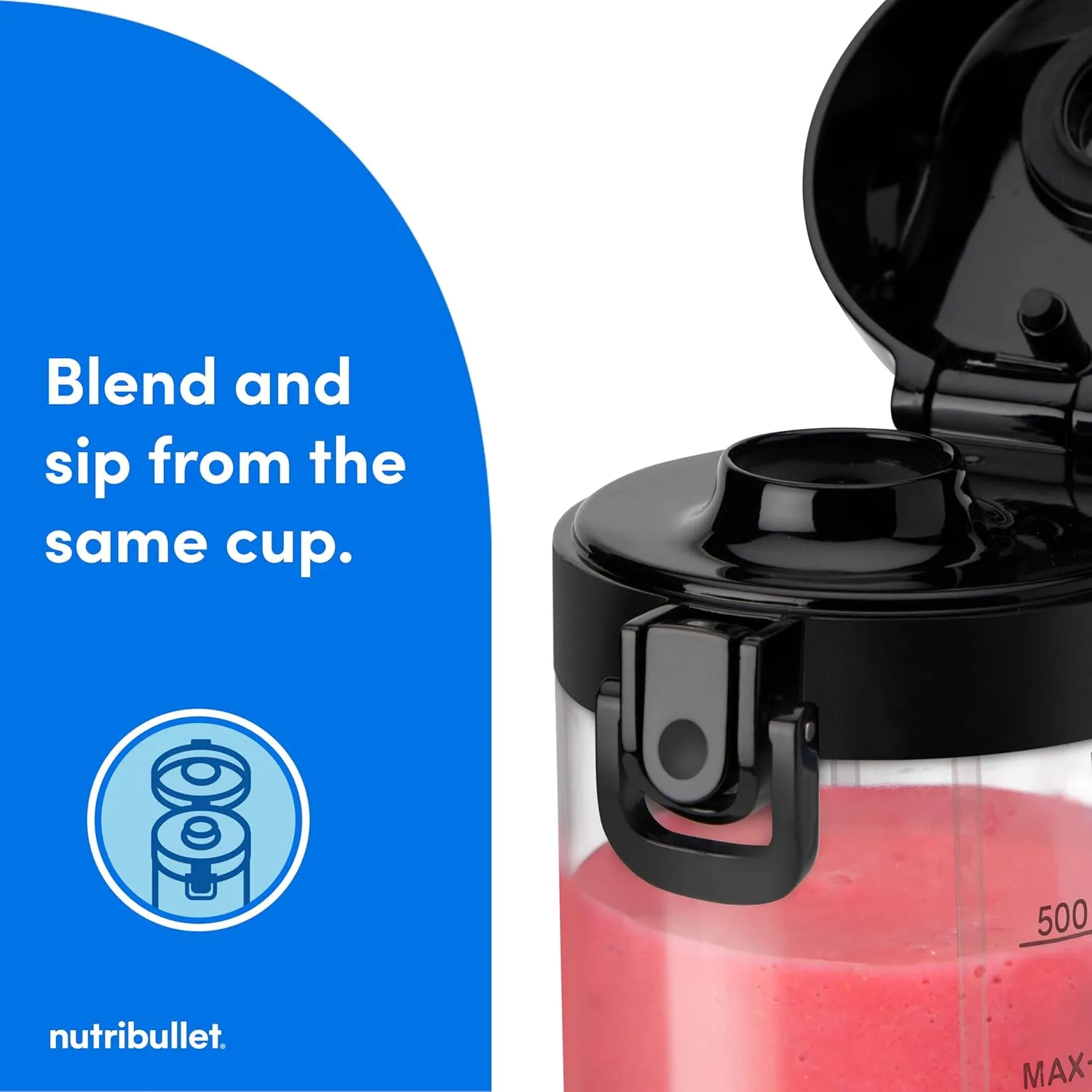 nutribullet Portable Blender, Cordless, 20oz Vessel, Personal Blender, USB-C Rechargeable, Black, NBPB50100K
