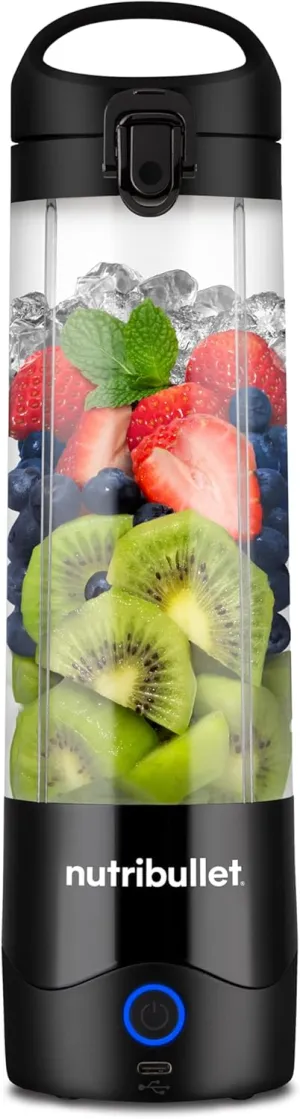 nutribullet Portable Blender, Cordless, 20oz Vessel, Personal Blender, USB-C Rechargeable, Black, NBPB50100K