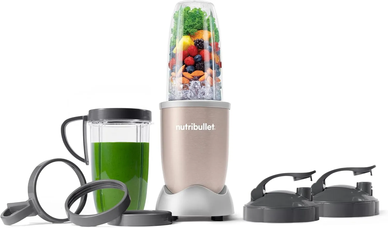 nutribullet Pro 900 Watt Personal Blender - 13-Piece High-Speed Blender/Mixer System, Champagne