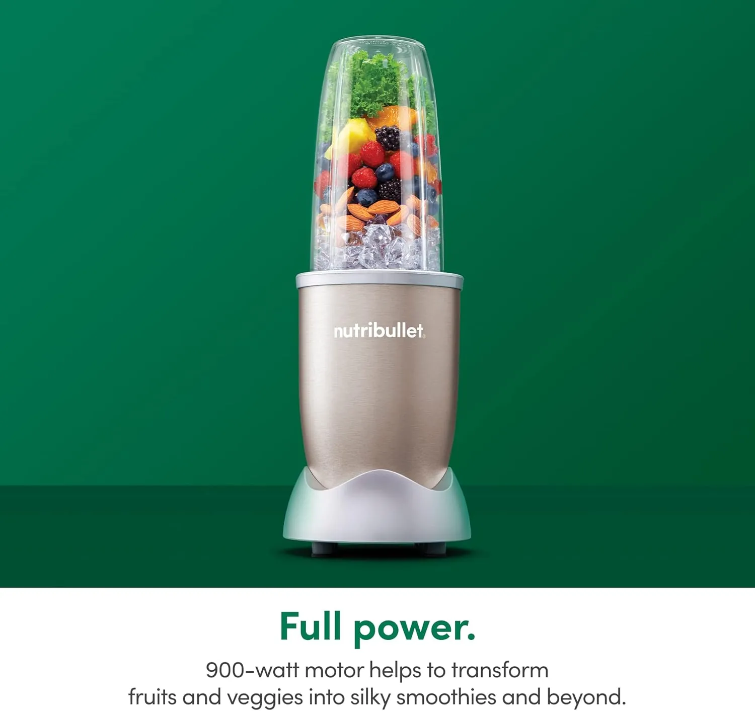 nutribullet Pro 900 Watt Personal Blender - 13-Piece High-Speed Blender/Mixer System, Champagne