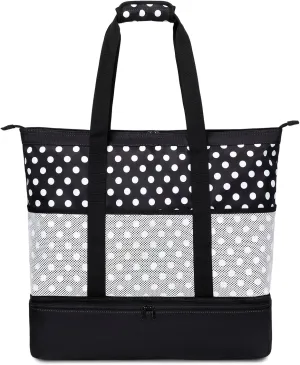 Octsky Beach Bags with Cooler Women Beach Tote Bag Waterproof Sandproof Zipper Large Pool Bag 9 Pockets