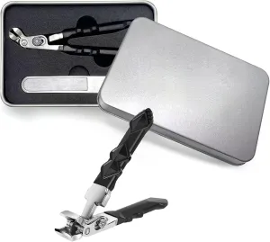 Olygee ClipMaster Pro,Wide Jaw Opening Anti-Splash Nail Clipper,Steel Fingernail Clippers for Seniors, Long Handle Design for Thick Nails,with Catcher,for Men and Women (Long Handle, Count, 1)